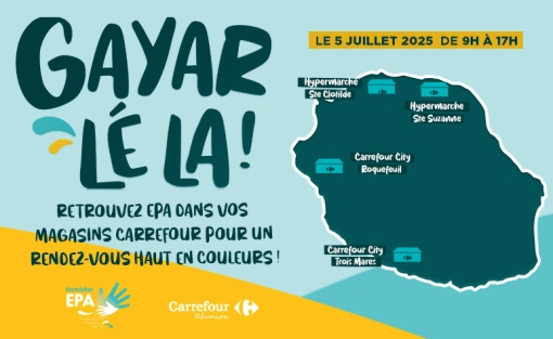 Le 5 juillet, retrouvez EPA dans vos magasins Carrefour aux quatre coins de l’île pour une journée pleine de couleurs !